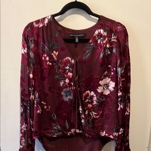 Floral Burgundy Blouse